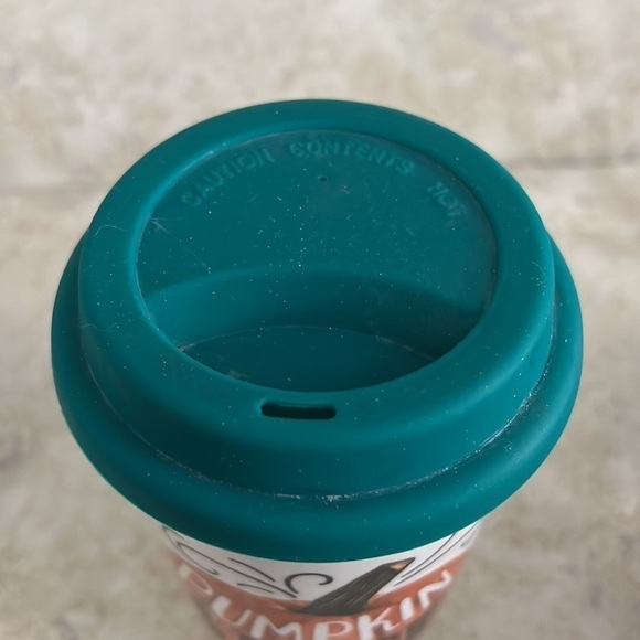 ANTHROPOLOGIE Lily & Val Pumpkin Spice Travel Mug with Lid NEW - Picture 3 of 6